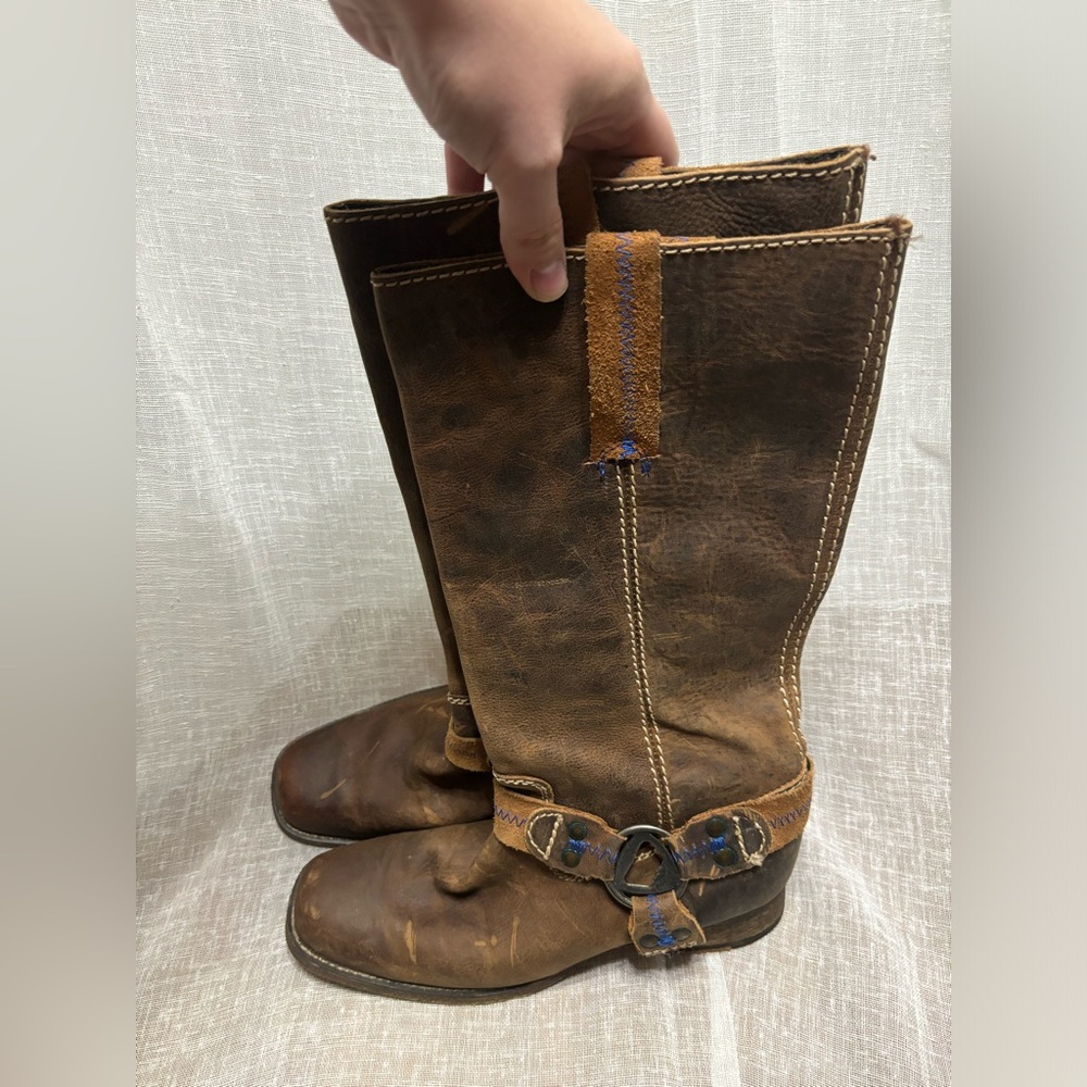 BED|STU SZ 8 WMs Brown Leather Calf Boots Tan Greenland